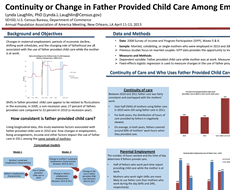 Continuity or Change in Father Provided Child Care Among Employed Mothers?