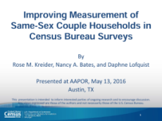 Improving Measurement of Same-Sex Couple Households in Census Bureau Surveys
