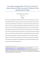 Does Encouraging Record Use for Financial Assets Improve Data Accuracy? Evidence from Administrative Data