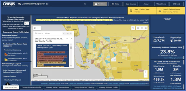 Screenshot: My Community Explorer tool on Census.gov