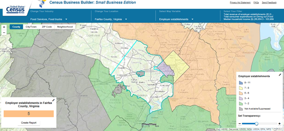 Screenshot of Census Business Builder: Small Business Edition - Map
