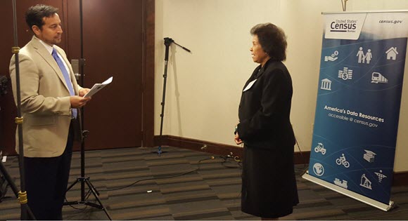 Brucie Ogletree Richardson, Chief of the Haliwa-Saponi Indian Tribe of North Carolina, is interviewed as part of the 2020 Census tribal consultation