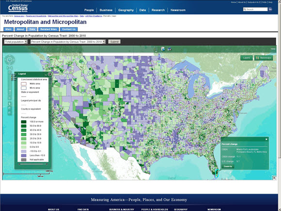 Metropolitan/Micropolitan Population Map Viewer