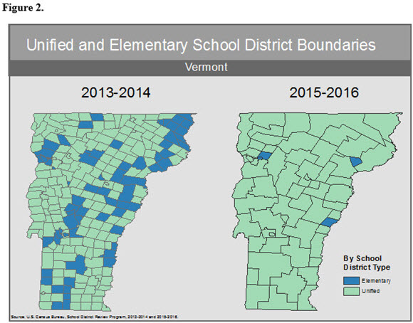Figure 2. Unified and Elementary School District Boundaries: Vermont