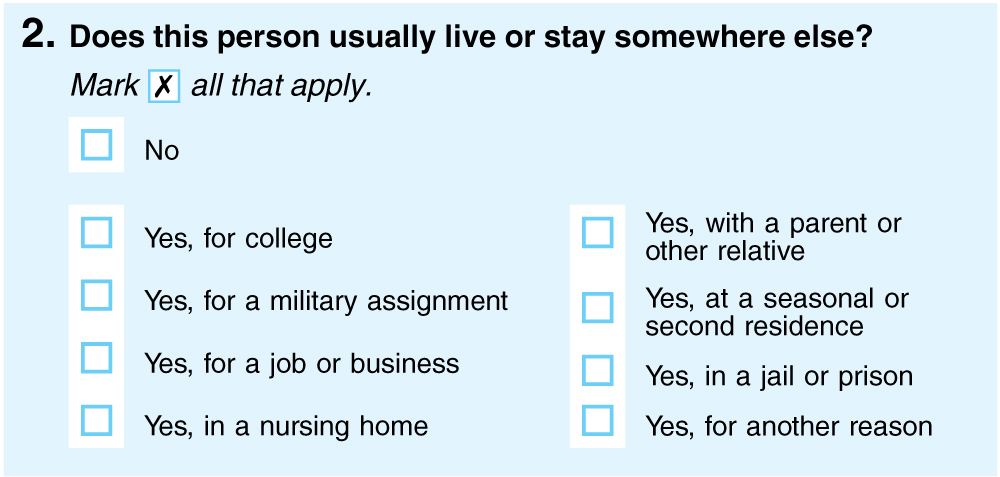 “Does this person usually live or stay somewhere else?"