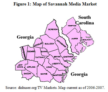 Figure 1: Map of Savannah Media Market