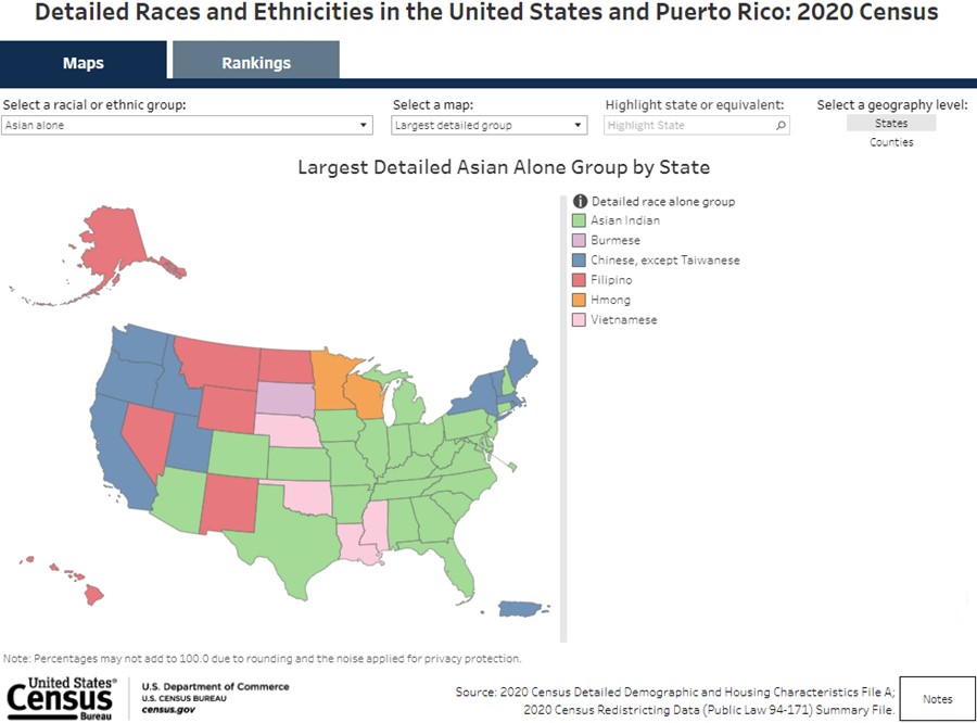 Detailed Races and Ethnicities in the United States and Puerto Rico 2020 Census