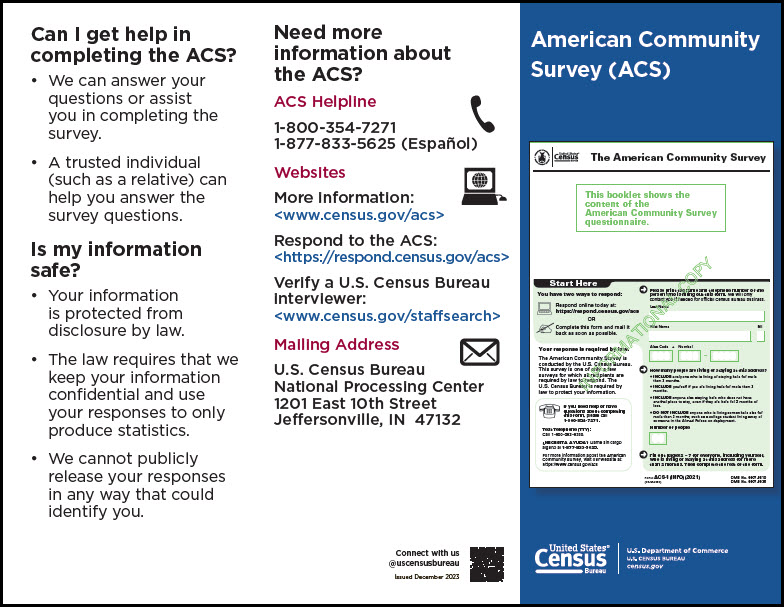 Image of American Community Survey Information for Respondents Brochure