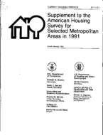 Supplement to the American Housing Survey for Selected Metropolitan Areas in 1991