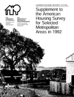 Supplement to the American Housing Survey for Selected Metropolitan Areas in 1992