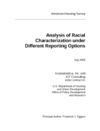 Analysis of Racial Characterization under Different Reporting Options