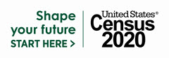 2020 Census Logo in Dark Green — English