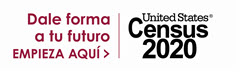 2020 Census Logo in Census Red — Hispanic
