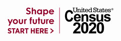 2020 Census Logo in Census Red — English